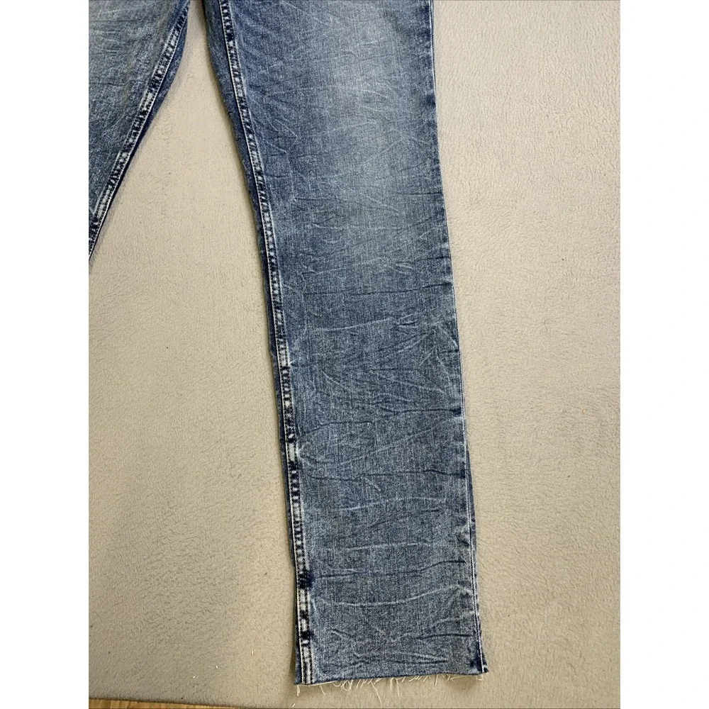 Hudson Holly Jeans Women's Size 31 Blue Denim Distressed‎ Button Fly Raw Hem
